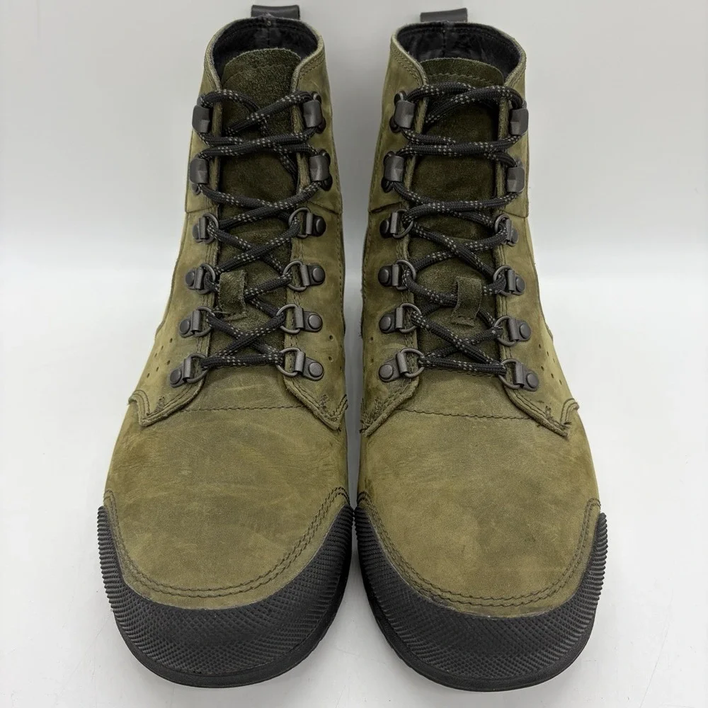 Sorel Mens 10 Boots Ankeny Mid Ankle Hiker Army Green NM2100-383 Waterproof